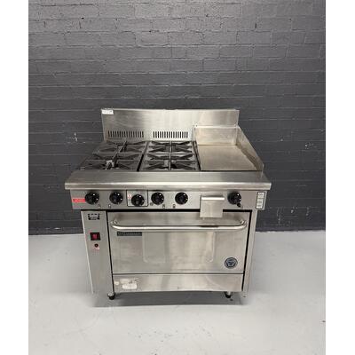 Pre-Owned Goldstein PF12G428FF - 4 Burner Gas Cooktop + 300mm Griddle and Fan Forced Oven - PO-1992
