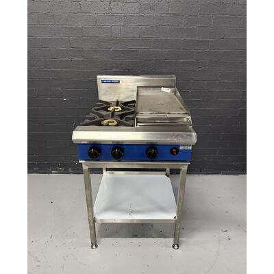 Pre-Owned Blue Seal G514C-LS - 2 Burner Gas Cooktop with 300mm Griddle on Stand - PO-1997