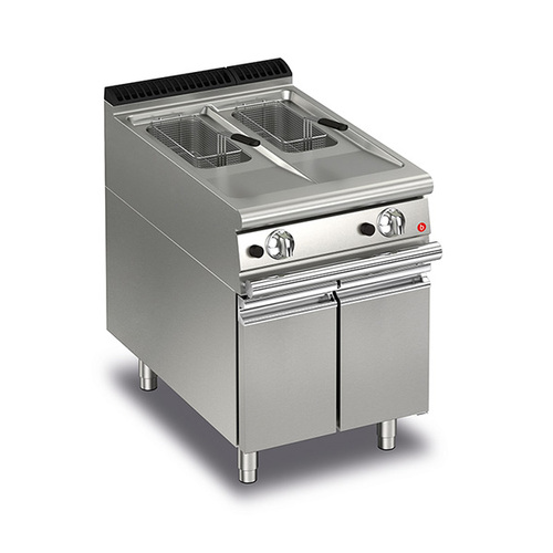 Baron Q70FRI/G610 - 10+10L Split Pot Gas Deep Fryer with Piezo Ignition - Q70FRI-G610
