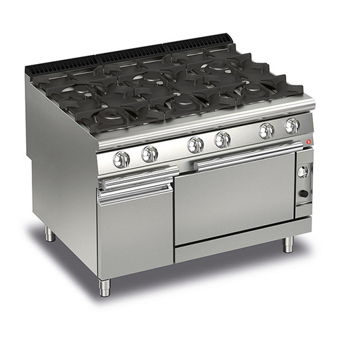 Baron Q90PCF-G1205 - 6 Burner Gas Cook Top With Gas Oven - Q90PCF-G1205