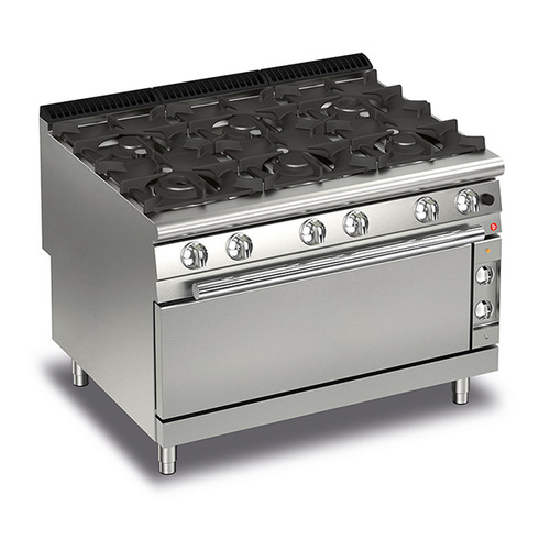 Baron Q90PCFL/G1205 - 6 Burner Gas Cook Top with Full Size Gas Oven - Q90PCFL-G1205