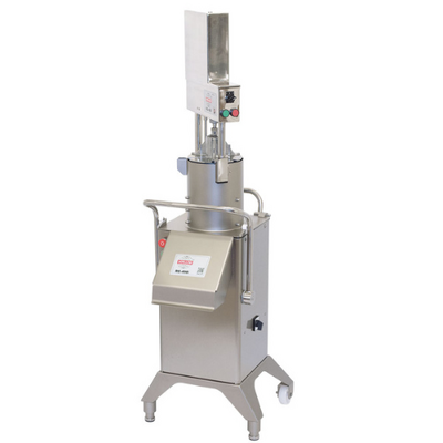 Hallde RG-400i-3PH Vegetable Preparation Machine - Pneumatic Push Feeder Setup - RG-400i-3PH