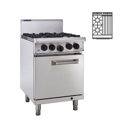 Luus RS-2B3C - 2 Open Buners + 300mm Chargrill with Oven - RS-2B3C