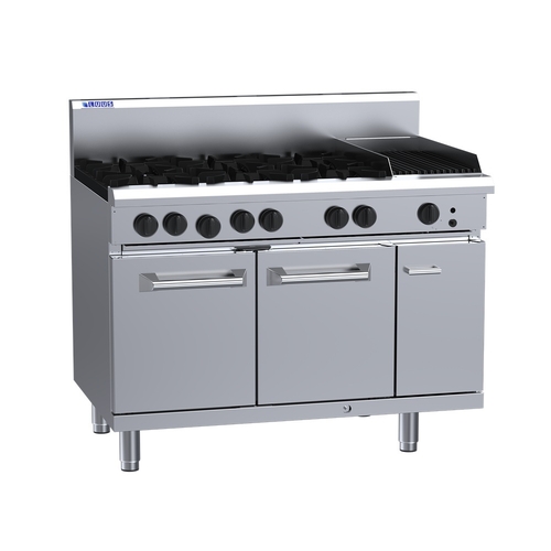 Luus RS-6B3C - 6 Open Burners + 300mm Chargrill with Oven - RS-6B3C