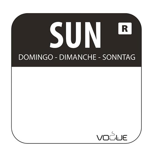Day of the Week Label Sunday Roll (1000 Labels) - S151-SUN