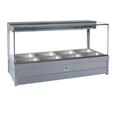 Roband S24RD Square Glass Hot Food Display with Rear Doors - S24RD