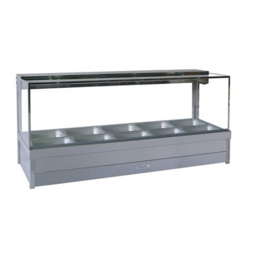 Roband S25RD Square Glass Hot Food Display with Rear Doors - S25RD