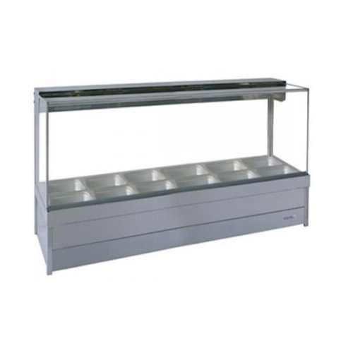 Roband S26RD Square Glass Hot Food Display with Rear Doors - S26RD