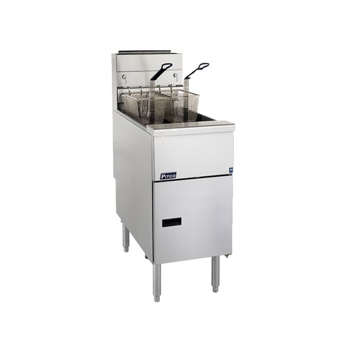 Pitco SG14TS Millivolt 23 Litre Gas Split Pot Deep Fryer - SG14TS
