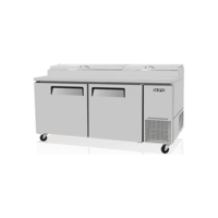 Skipio SPR-67SD Pizza Prep Table - 2 Doors With Air Over Pans - SPR-67SD