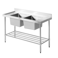 Simply Stainless Double Sink Bench 600 Series - SS06.1200