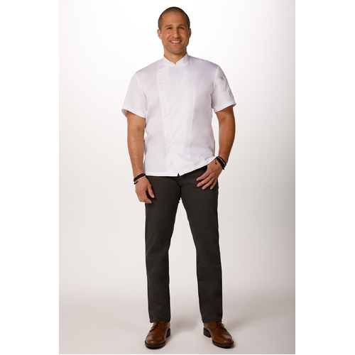 Cannes Press Stud Chef Jacket - White - SSSN-WHT-XS - SSSN-WHT-XS