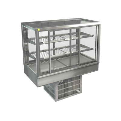 Cossiga STGRF12-SD Refrigerated Countertop Sliding Front with Rear Glass Doors - 1200mm - STGRF12-SD