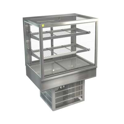 Cossiga STGRF9 Refrigerated Countertop Solid Front with Rear Glass Doors - 900mm - STGRF9