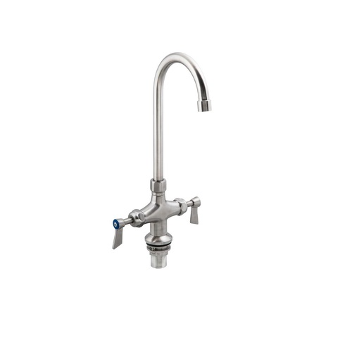3Monkeez Stainless Steel Dual Hob Mount Body with Gooseneck 12" Spout - T-3MDHG12