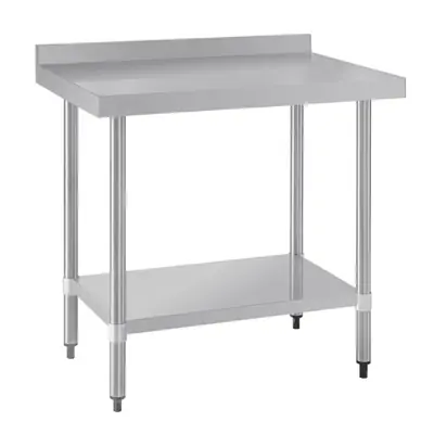 Vogue Stainless Steel Prep Table with Splashback 900x600x900mm - T380