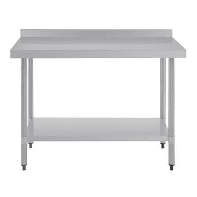 Vogue Stainless Steel Prep Table with Splashback 1200x600x900mm - T381