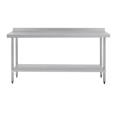 Vogue Stainless Steel Prep Table with Splashback 1800x600x900mm - T383