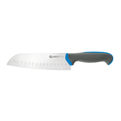 Ambrogio Sanelli Tecna Granton Santoku Knife - 180mm Blue - TC50018L