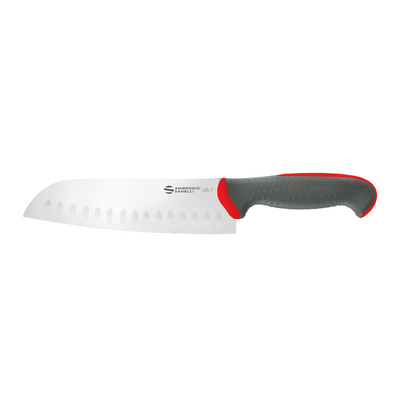 Ambrogio Sanelli Tecna Granton Santoku Knife - 200mm Red - TC50020R