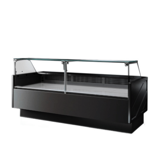 Tecnodom TDMR-0825B - Deli Display with Storage and Castors 2480mm - Black - TDMR-0825B