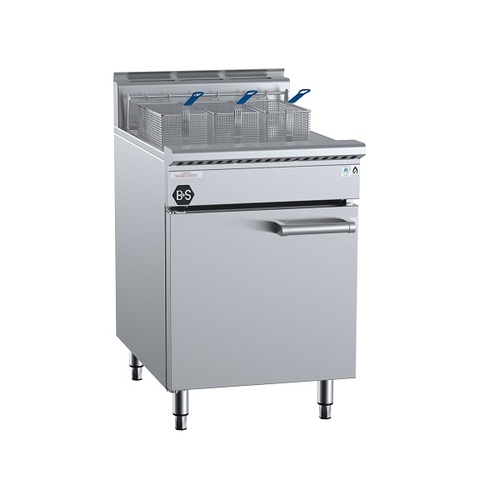 B+S Black TF-601 Gas Single Pan Turbo Fryer - 3 Baskets - TF-601