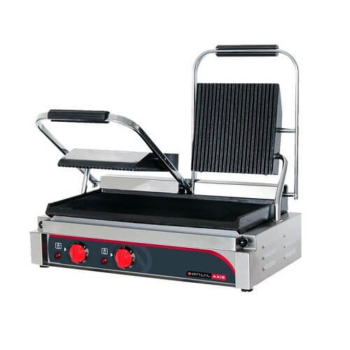 Anvil TSS3000 Double Panini Press (Ribbed Top/Flat Bottom) - TSS3000