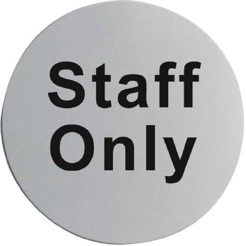 Vogue Stainless Steel Staff Only Door Sign - U060