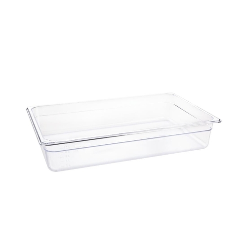 Vogue Clear Polycarbonate 1/1 Gastronorm Tray 100mm - U225