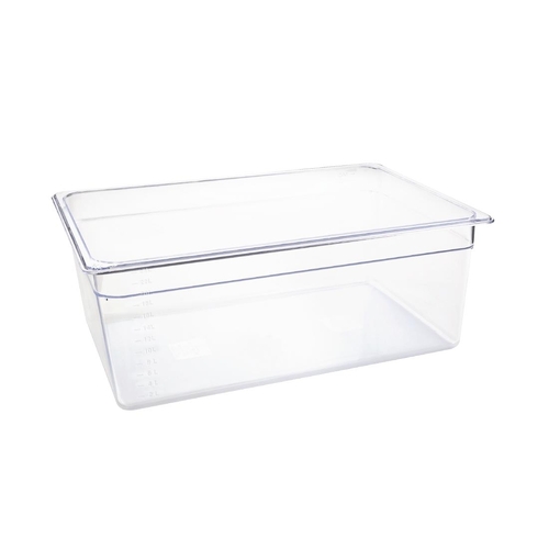 Vogue Clear Polycarbonate 1/1 Gastronorm Tray 200mm - U227