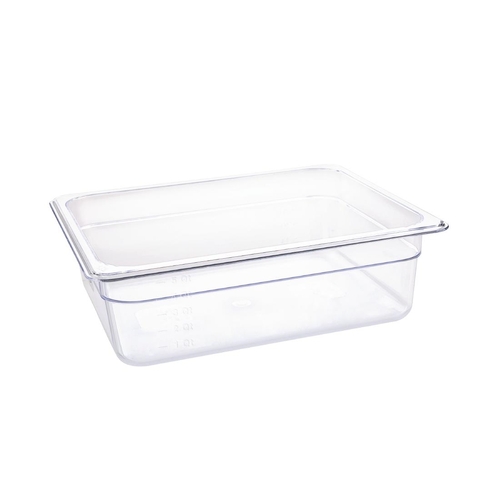 Vogue Clear Polycarbonate 1/2 Gastronorm Tray 100mm - U229