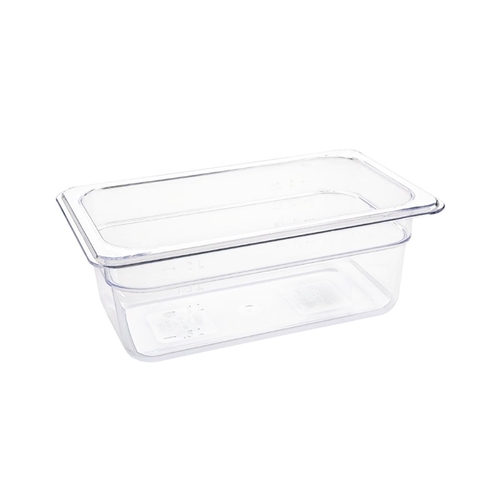 Vogue Clear Polycarbonate 1/4 Gastronorm Tray 100mm - U237