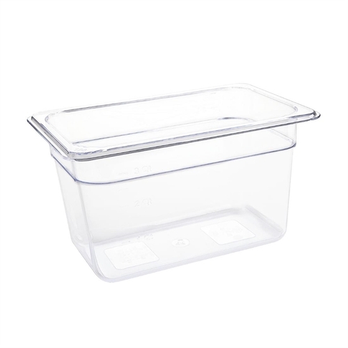 Vogue Clear Polycarbonate 1/4 Gastronorm Tray 150mm - U238