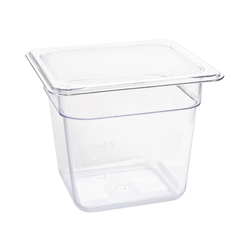 Vogue Clear Polycarbonate 1/6 Gastronorm Tray 150mm - U241
