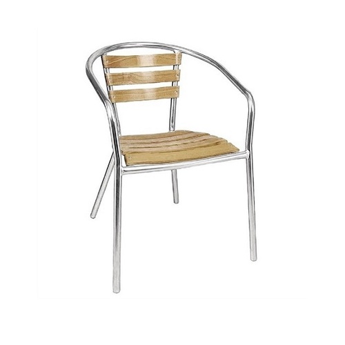 Bolero Aluminium & Ash Chairs (Pack of 4) - U421