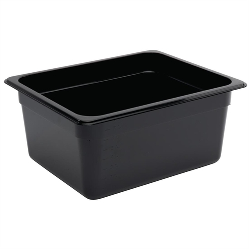 Vogue Black Polycarbonate 1/2 Gastronorm Tray 150mm - U460