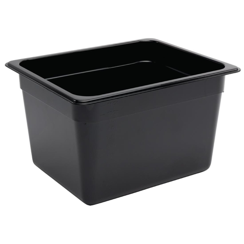 Vogue Black Polycarbonate 1/2 Gastronorm Tray 200mm - U461