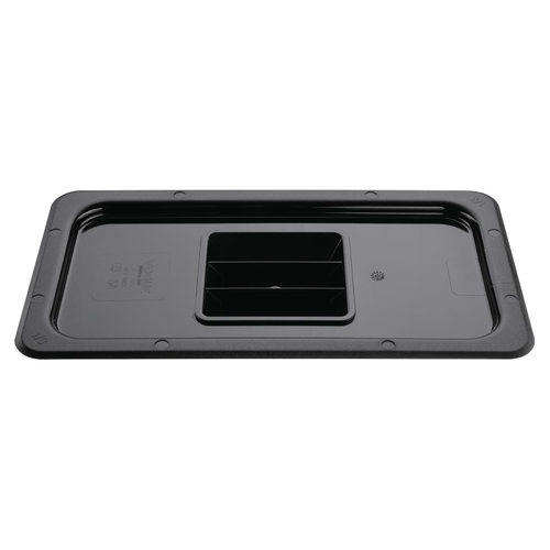 Vogue Black Polycarbonate 1/3 Gastronorm Lid - U476