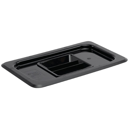 Vogue Black Polycarbonate 1/4 Gastronorm Lid - U477