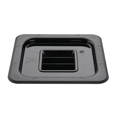 Vogue Black Polycarbonate 1/6 Gastronorm Container Lid - U478