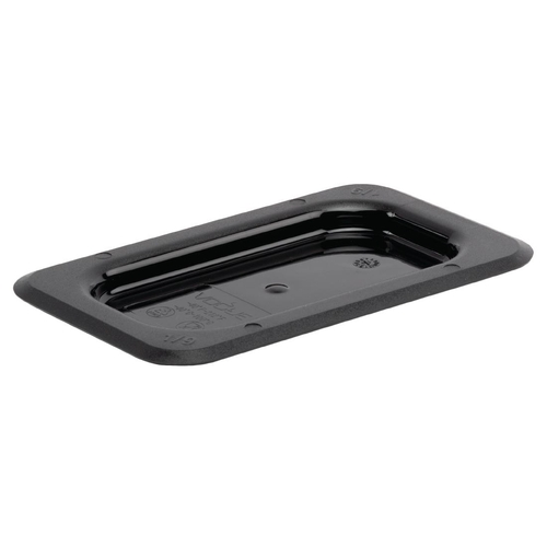 Vogue Black Polycarbonate Lid - GN 1/9 - U479