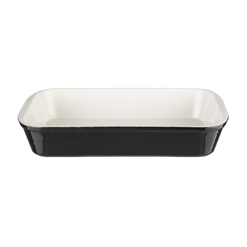 Vogue Black Cast Iron Roasting Dish 65x355x220mm - U571