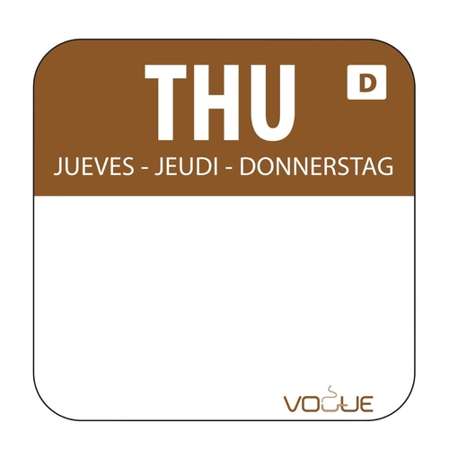 Vogue Dissolvable Food Rotation Label Thursday (Roll of 1000) - U780