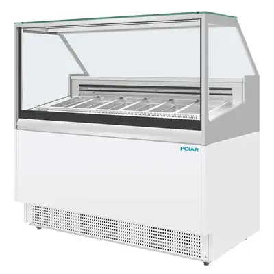 Polar U-Series UA058-A 6 Pan Ice Cream Serve Over Display Freezer - UA058-A