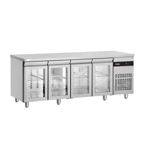Inomak UBI7224G - 4 Door Glass Underbench Fridge - 2240mm - UBI7224G