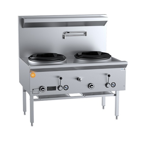 B+S K+ UFWWK-2 Gas Two Hole Waterless Wok Table - UFWWK-2