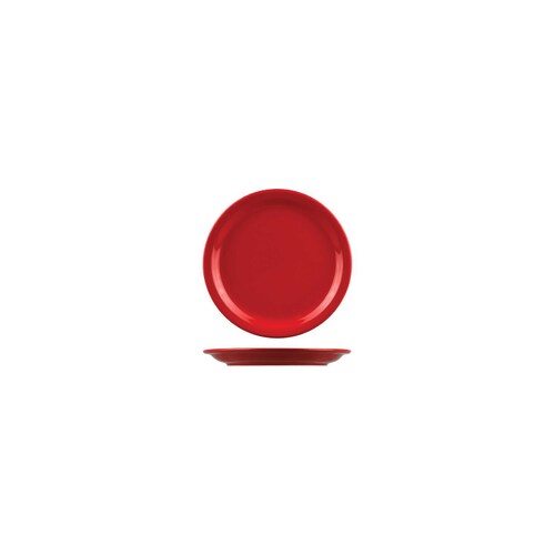 AFC Healthcare Round Narrow Rim Plate 205mm - Red (Box of 12) - V3205-R