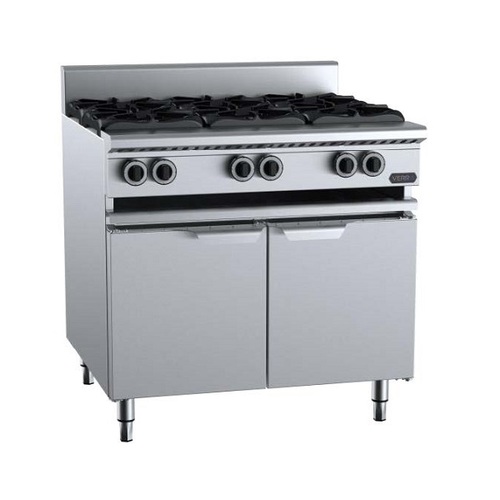 B+S Verro VBT-SB6 Gas Six Burner Boiling Top - Cabinet Mounted - VBT-SB6