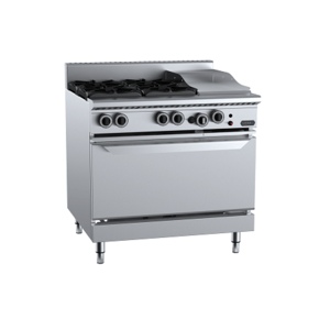 B+S Verro VOV-SB4-GRP3 Gas Four Open Burners & 300mm Grill Plate with Oven - VOV-SB4-GRP3