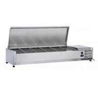 Saltas VRX1200S Refrigerated Ingredient Unit with Stainless Steel Lid - 1200mm - VRX1200S